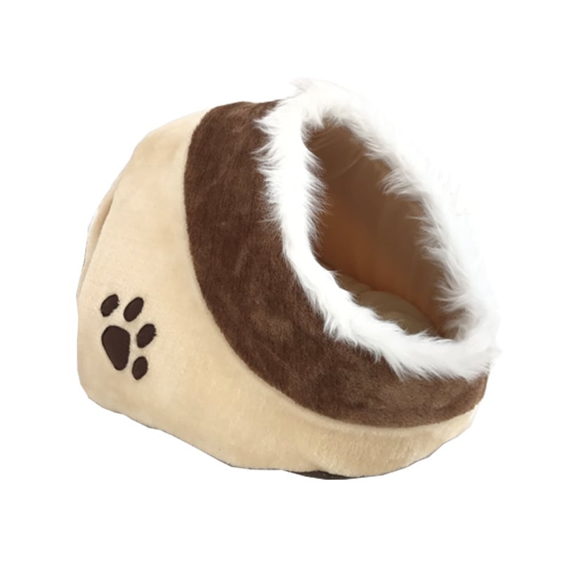 Cozy Teddy Pet Cave Bed | Soft Plush Dog & Cat Sleeping Nest