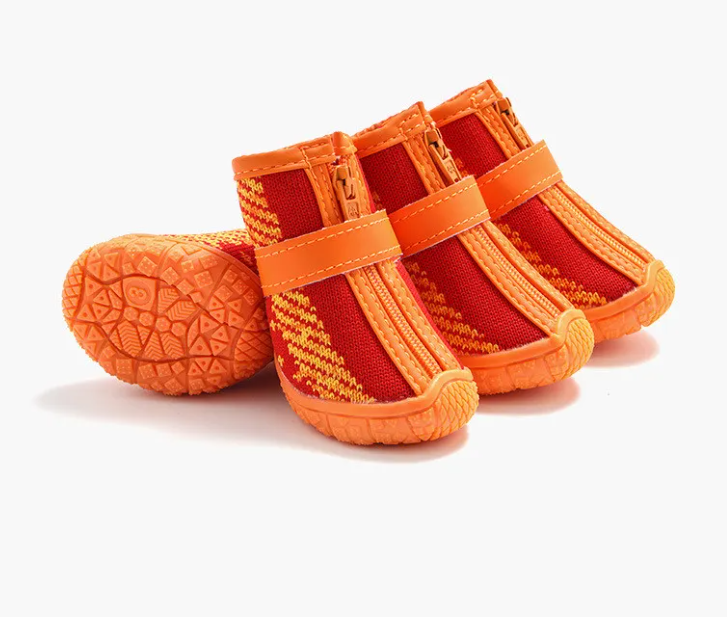Breathable Anti-Slip Dog Shoes - Protective Outdoor Paw Boots (Set of Four)
