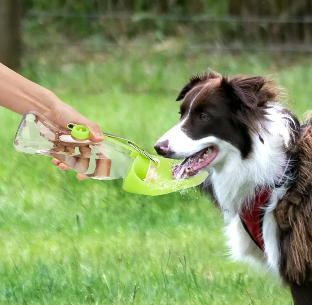 Portable Flip Cup Dog Water Bottle with Silicone Drinking Bowl