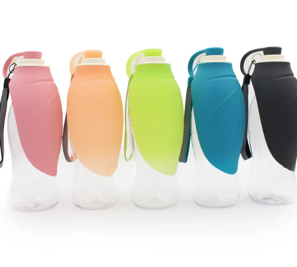 Portable Flip Cup Dog Water Bottle with Silicone Drinking Bowl