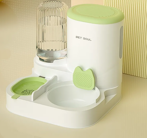 2-in-1 Automatic Cat Water Fountain & Food Bowl