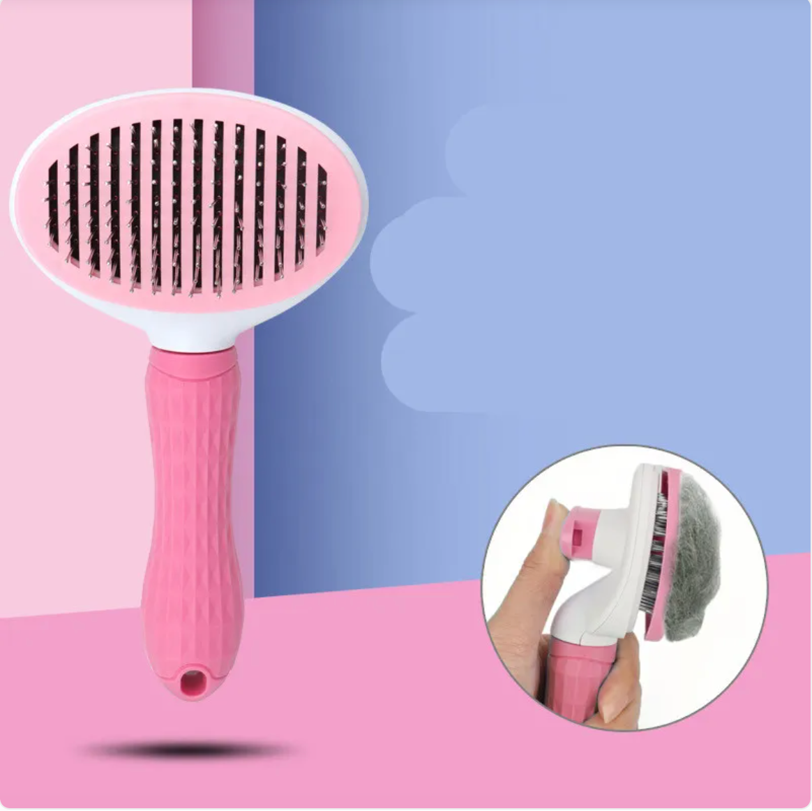 Self-Cleaning Pet Hair Removal Comb | Reusable Fur Remover for Dogs & Cats