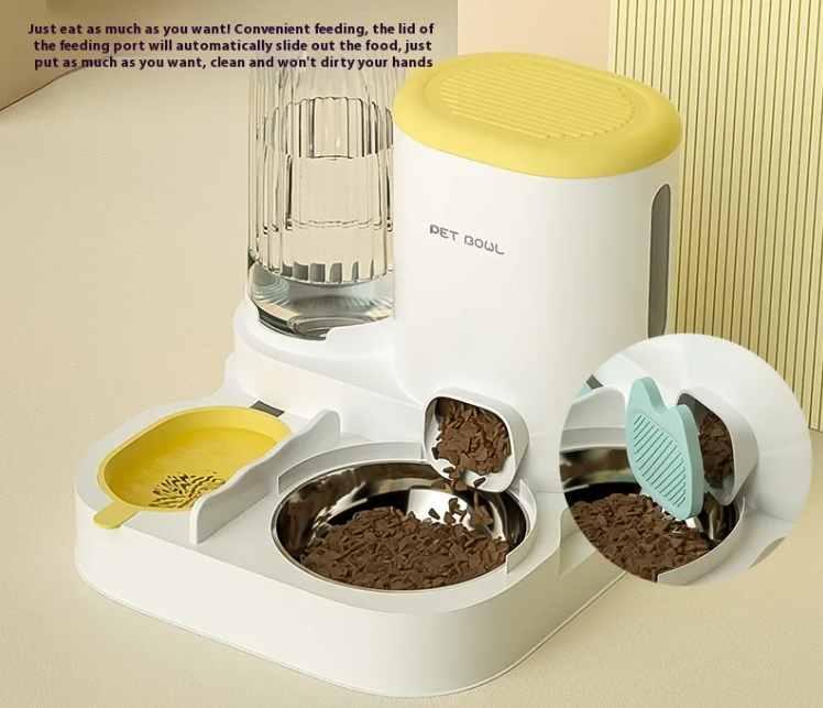 2-in-1 Automatic Cat Water Fountain & Food Bowl