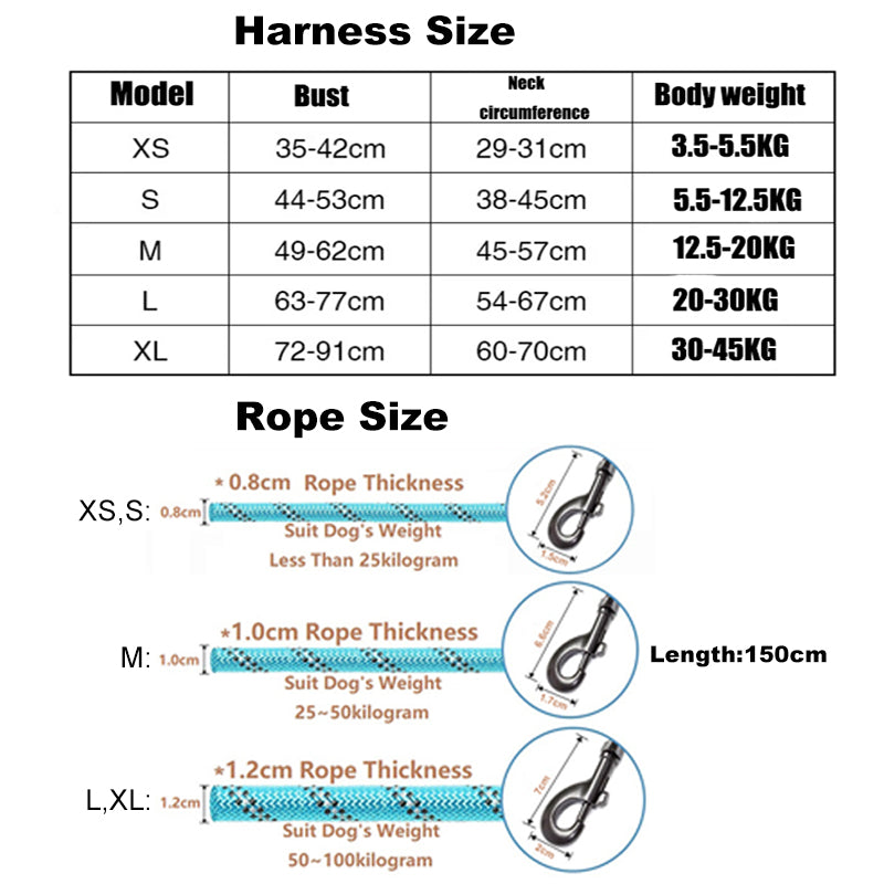 Reflective Adjustable Dog Harness & Leash Set | No-Pull Walking Vest