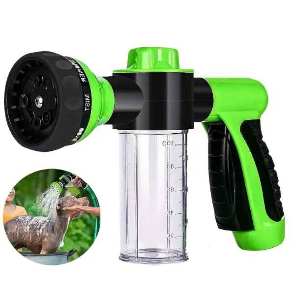 2-In-1 High Pressure Pet Shower Sprayer & Grooming Brush