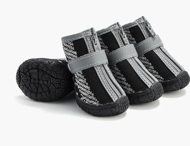 Breathable Anti-Slip Dog Shoes - Protective Outdoor Paw Boots (Set of Four)