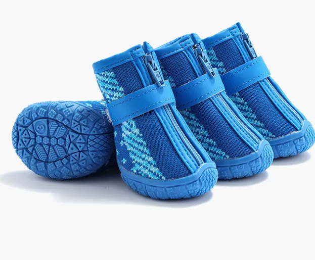 Breathable Anti-Slip Dog Shoes - Protective Outdoor Paw Boots (Set of Four)