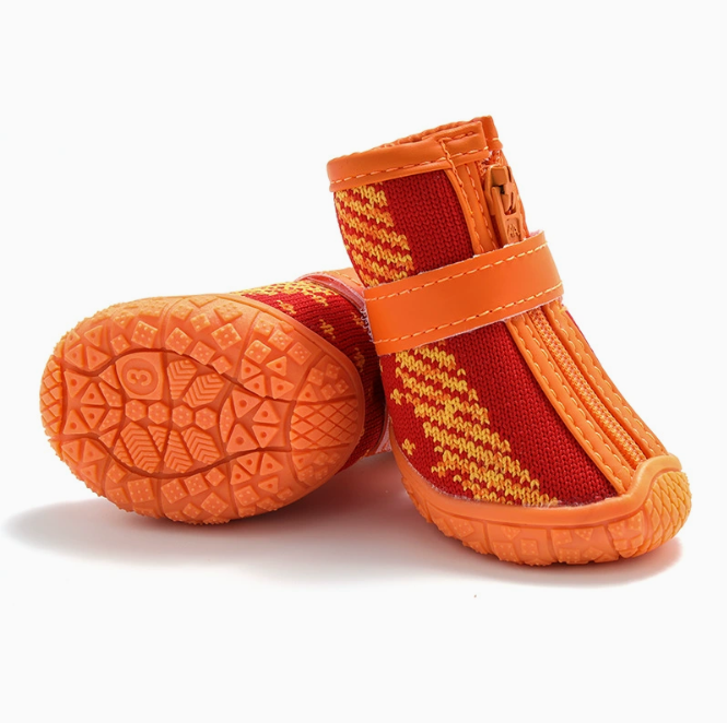 Breathable Anti-Slip Dog Shoes - Protective Outdoor Paw Boots (Set of Four)