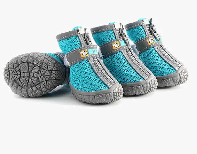 Breathable Anti-Slip Dog Shoes - Protective Outdoor Paw Boots (Set of Four)