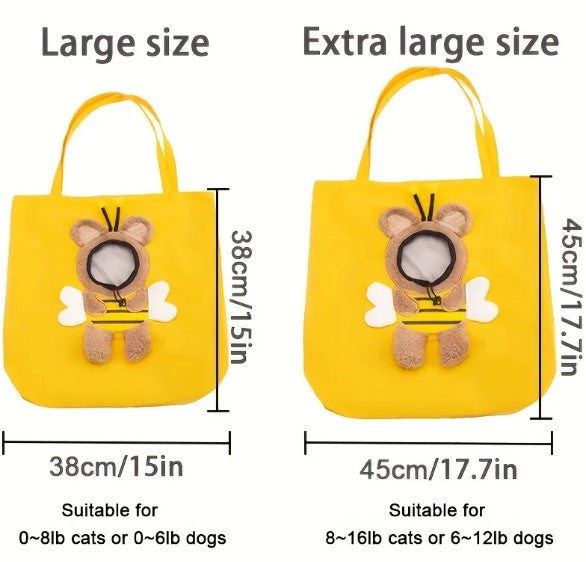 Cute Pet Travel Carrier Tote Bag for Cats & Small Dogs