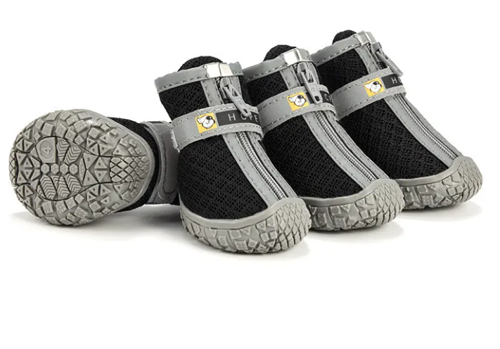 Breathable Anti-Slip Dog Shoes - Protective Outdoor Paw Boots (Set of Four)