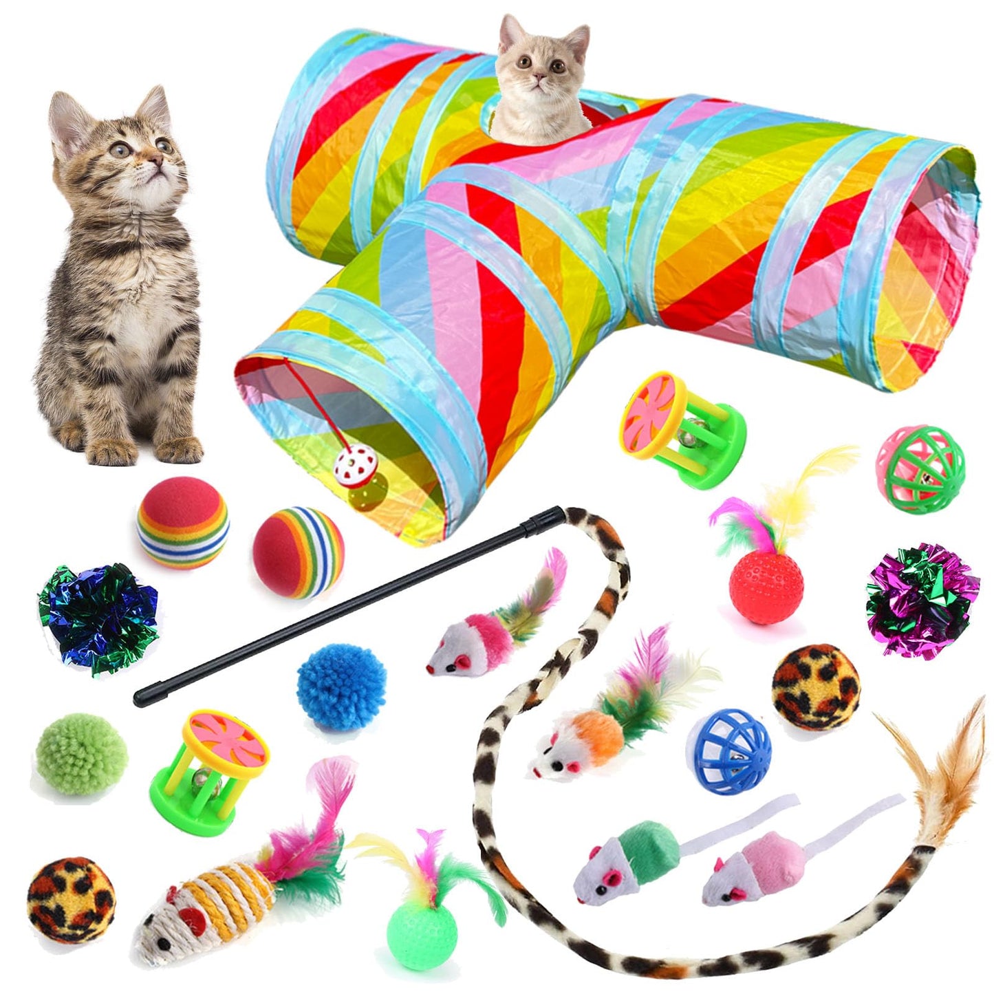 Interactive Cat Tunnel & Toy Play Set