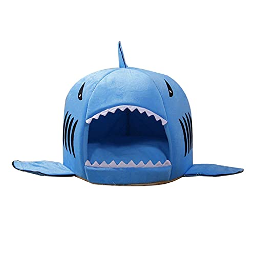 Shark Cave Pet Bed - Cozy Shark House For Cats & Small Dogs (XX-Small)