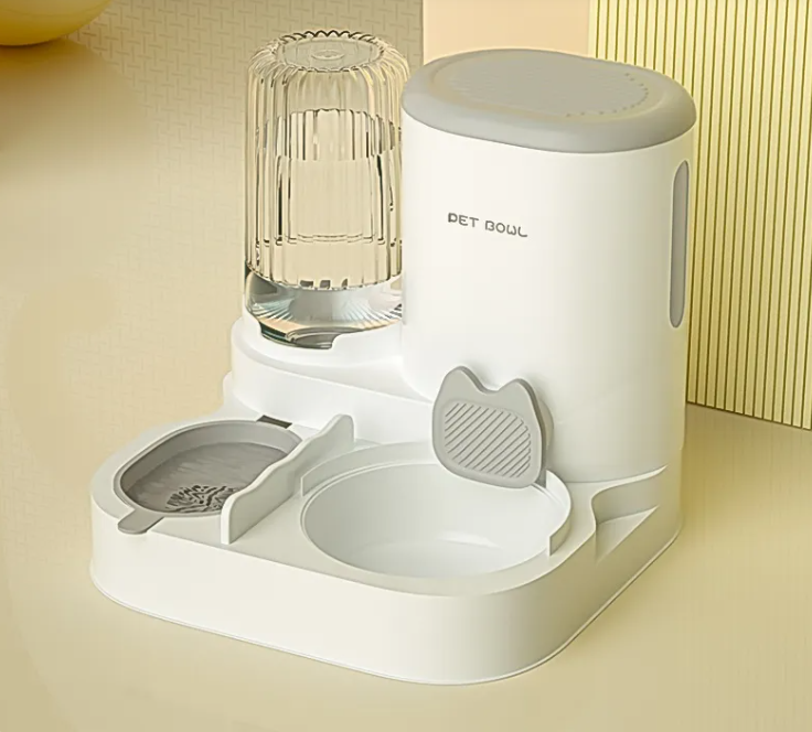 2-in-1 Automatic Cat Water Fountain & Food Bowl