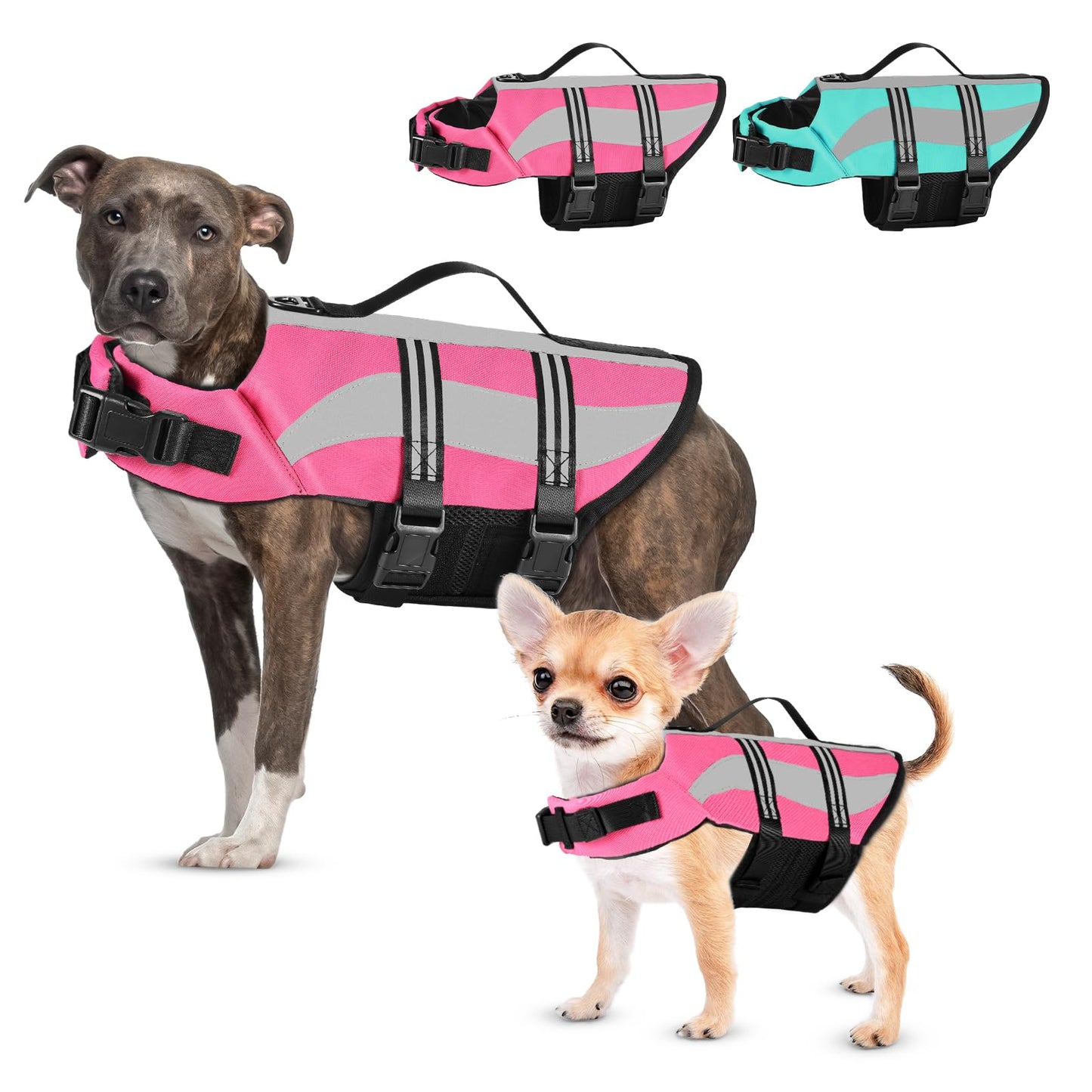 Reflective Dog Life Jacket | Adjustable Pet Swim Vest for Small & Medium Dogs
