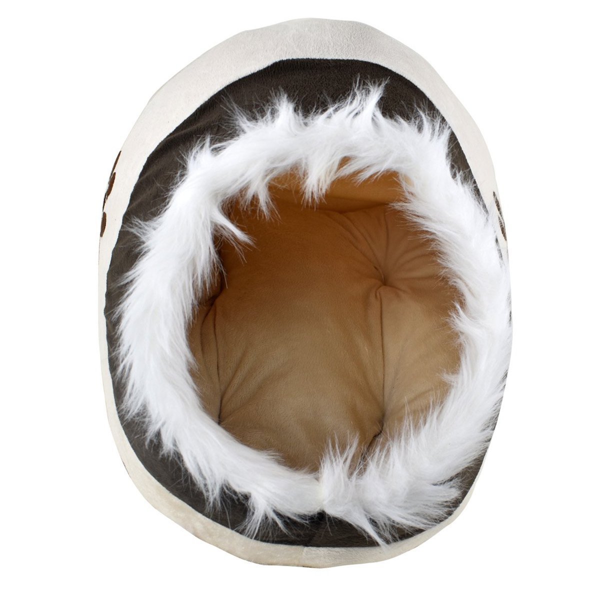 Cozy Teddy Pet Cave Bed | Soft Plush Dog & Cat Sleeping Nest