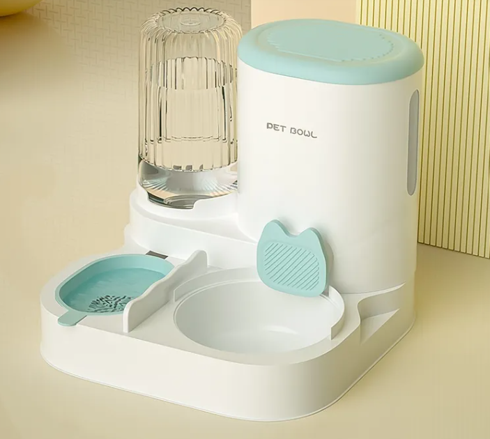 2-in-1 Automatic Cat Water Fountain & Food Bowl